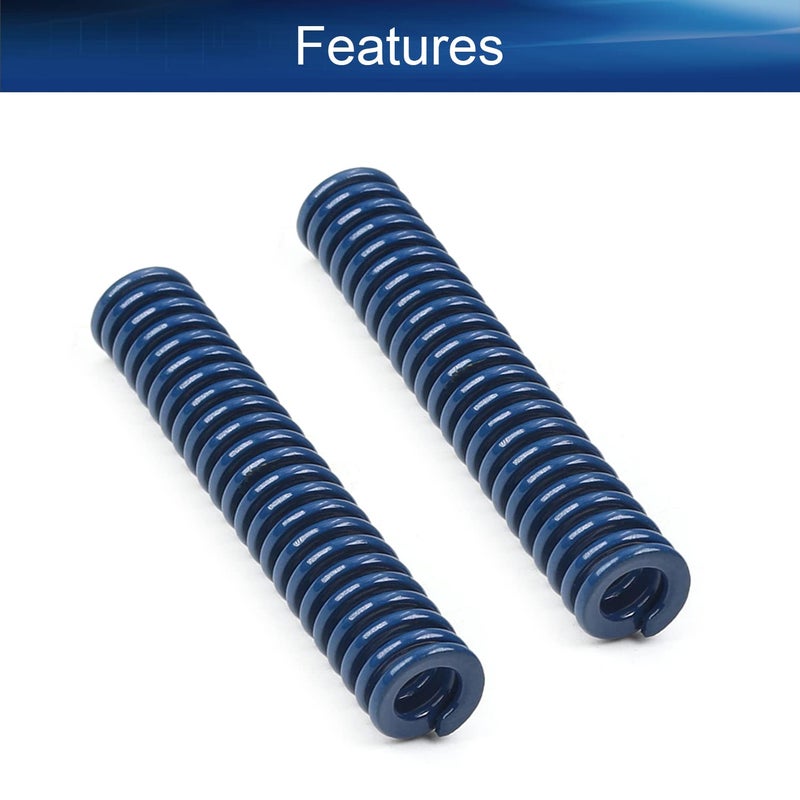 Metal Spring，Springs Compression Spring, 8mm OD 4mm ID 45mm Long Spiral Stamping Light Load Compression Mould Die Spring for 3D Printer Accessories Mechanical Equipment Blue Tone 2pcs - Image 4