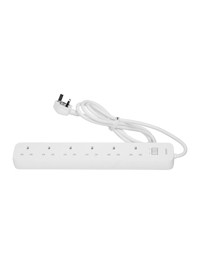 Anker - Power Extension 6 AC Outlets 2 Meter Cable White - Image 1