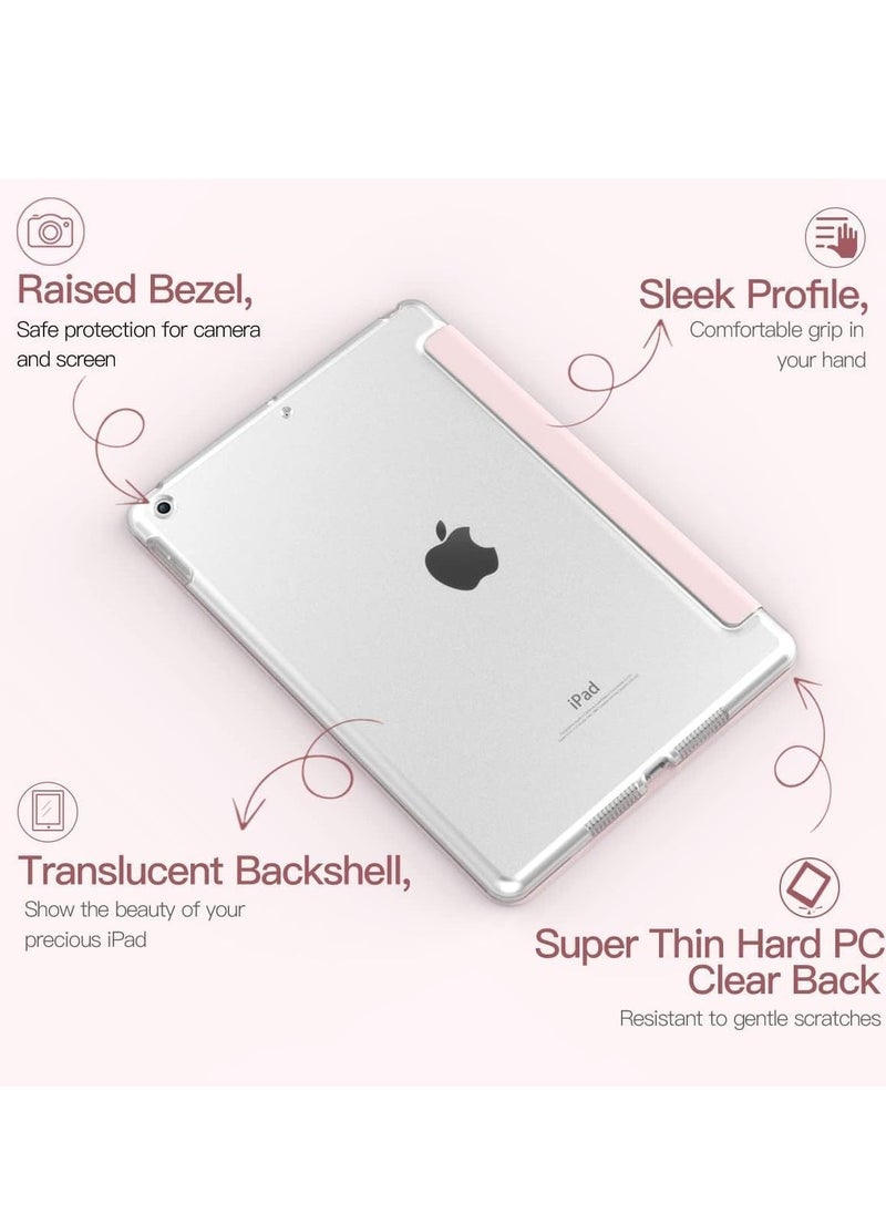 vesus iPad 10.2 Case - Compatible with 9th Generation (2021), 8th Generation (2020), 7th Generation (2019) - Slim Translucent Hard PC Protective Smart Cover with Stand - Light Pink - Image 4