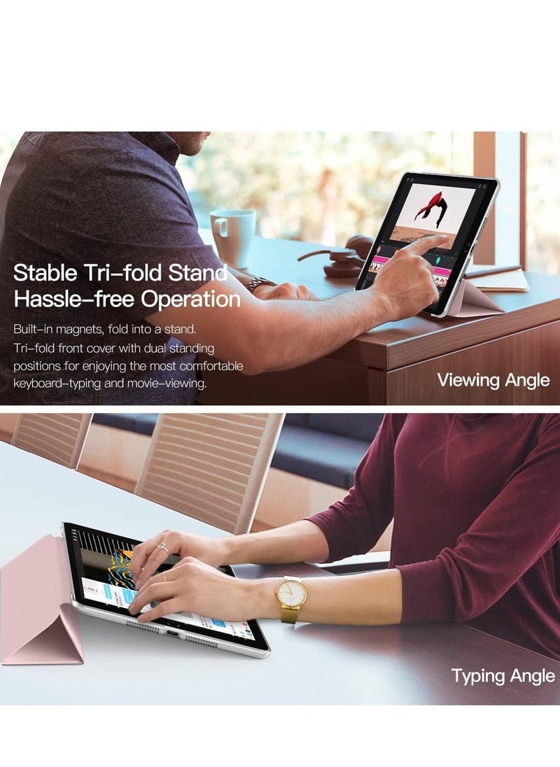 vesus iPad 10.2 Case - Compatible with 9th Generation (2021), 8th Generation (2020), 7th Generation (2019) - Slim Translucent Hard PC Protective Smart Cover with Stand - Light Pink - Image 3