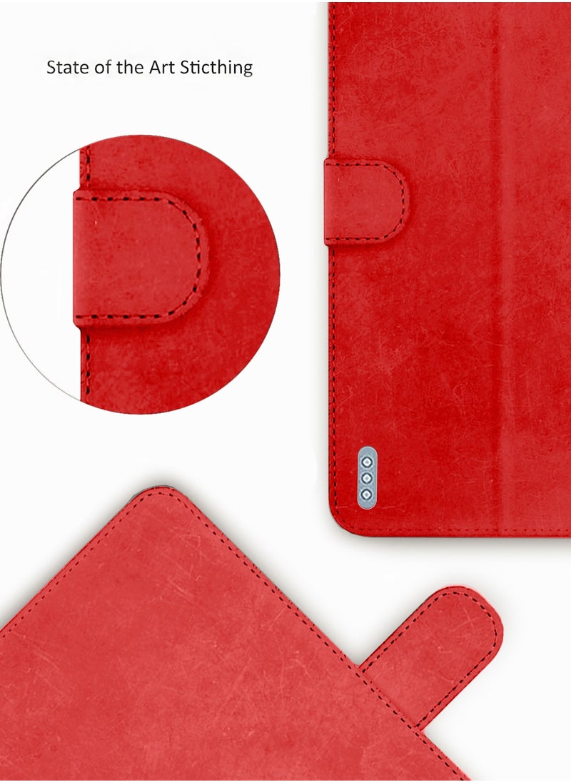 غطاء حماية من جلد البولي يوريثان لهاتف Xiaomi Pad 6 / Pad 6 Pro مقاس 11 بوصة 2023 باللون الأحمر