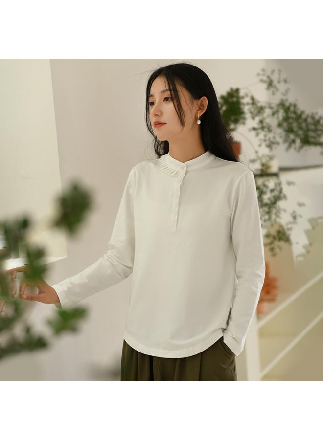 Artistic Women's Clothing New Early Spring Bottoming Shirt Women's Outer Wear Design Lace Long Sleeve T-shirt Women's All-match Top 