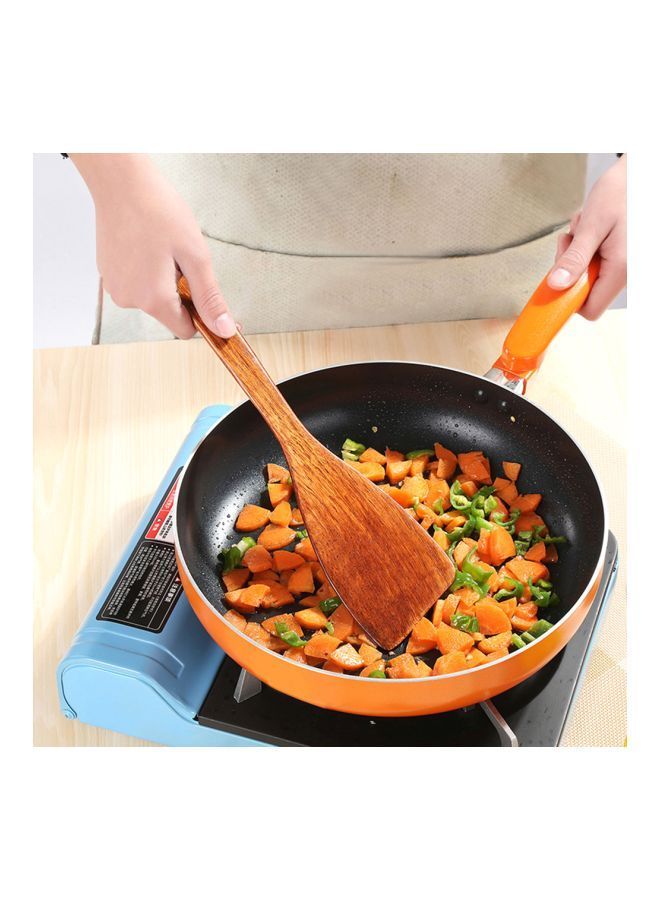 5-Piece Wooden Cooking Ladle Set Brown Rice Spoon 21.5x7, Frying Spatula 2x 39x9.5, 1x 33x8, Soup 25x7.5centimeter - Image 3