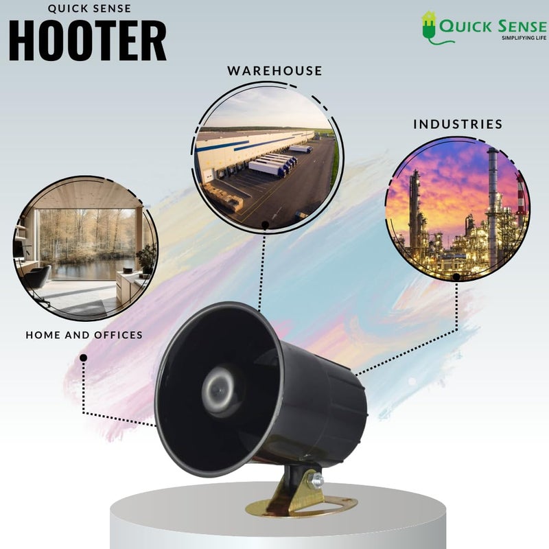 Quick Sense (Qs-H1) Plastic 220v AC High Power Hooter Security Alarm for Securities, Loud Sound 200mtrPolice Tone Sound - Image 5