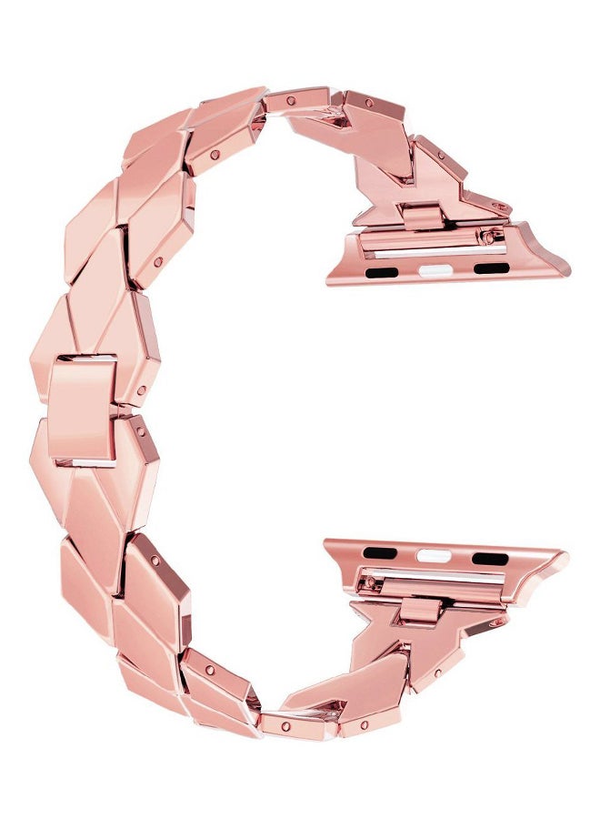 ISank Replacement Rhombus Design Band For Apple Watch Series 1/2/3 42mm Rose Gold - Image 1