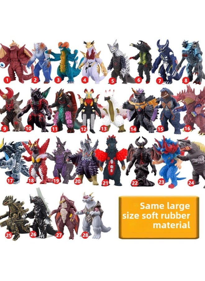 Generic - Children's Soft Rubber Monster Ultraman Toy Joint Movable Fall-resistant Interactive Hand-held Model Stall Wholesale-Color:101.bashka - Image 1