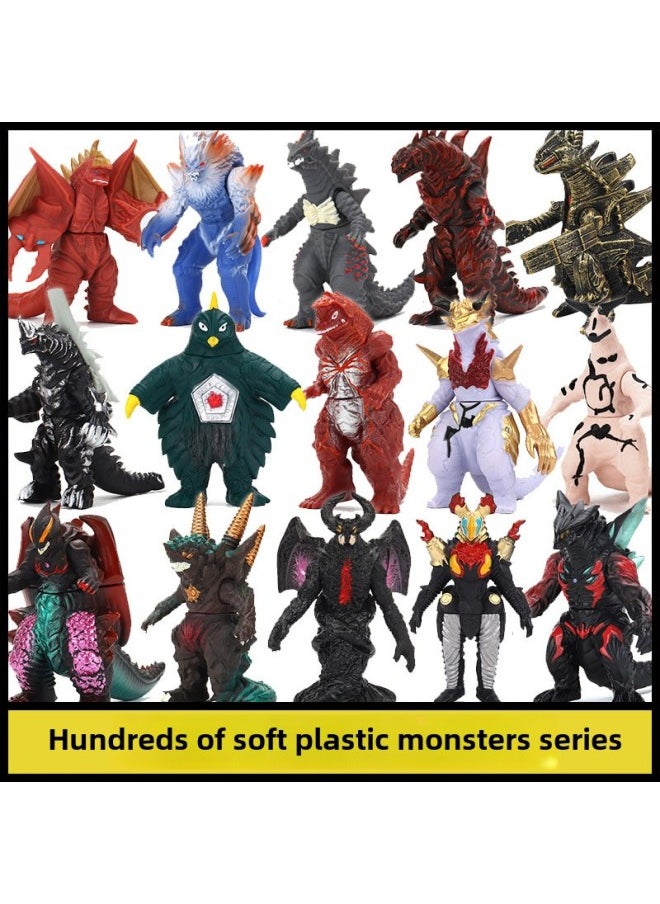 Generic - Children's Soft Rubber Monster Ultraman Toy Joint Movable Fall-resistant Interactive Hand-held Model Stall Wholesale-Color:101.bashka - Image 1