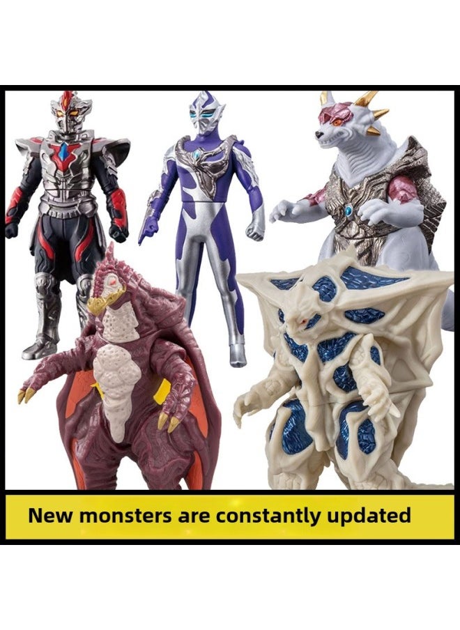 Generic - Children's Soft Rubber Monster Ultraman Toy Joint Movable Fall-resistant Interactive Hand-held Model Stall Wholesale-Color:101.bashka - Image 1