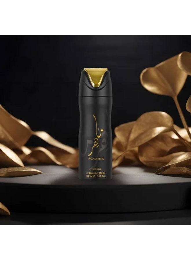 Lattafa Maher Gold Spray Perfumed Spray Unisex - 200ml - Image 3