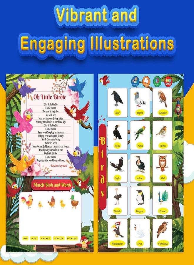 Kiddale Pack of 3 Interactive Books - Trip to The Zoo Sound Book + Chirping in The Sky & Music on The Farm Non-Sound Books - Interactive & Educational Storybooks for Toddlers - Image 4