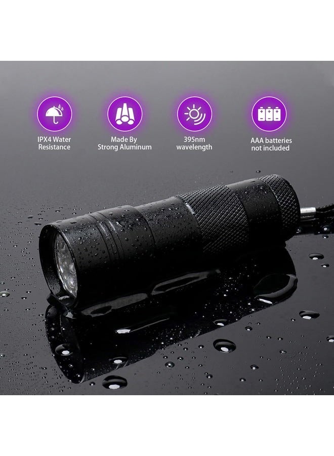COSOOS 2 Pack UV Flashlight, 12 LED Handheld Blacklight Flashlight 395nm Mini Light Torch Detector for Dog Pet Urine Stains, Bed Bugs and Scorpions. (Batteries not Included) - Image 5