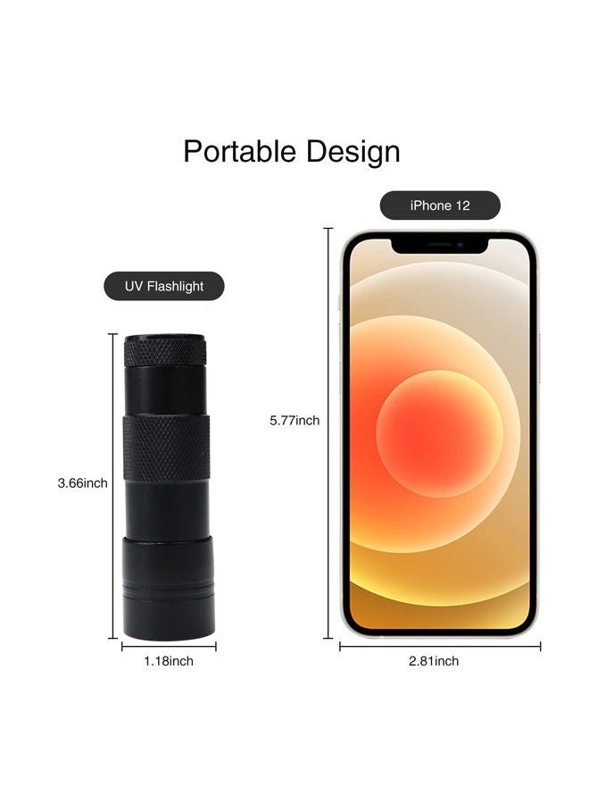 COSOOS 2 Pack UV Flashlight, 12 LED Handheld Blacklight Flashlight 395nm Mini Light Torch Detector for Dog Pet Urine Stains, Bed Bugs and Scorpions. (Batteries not Included) - Image 3