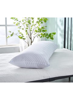 Hotel Linen Klub Krude Long Body Pillow 1pc, Fabric: 100% Polyester 85 GSM Microfiber 1 cm Stripe Super Soft, Filling: 1300 gm Hollow Fiber Comfort, Breathable & Ultra Soft , Size: 45 x 120 cm, Color: White  - Image 2