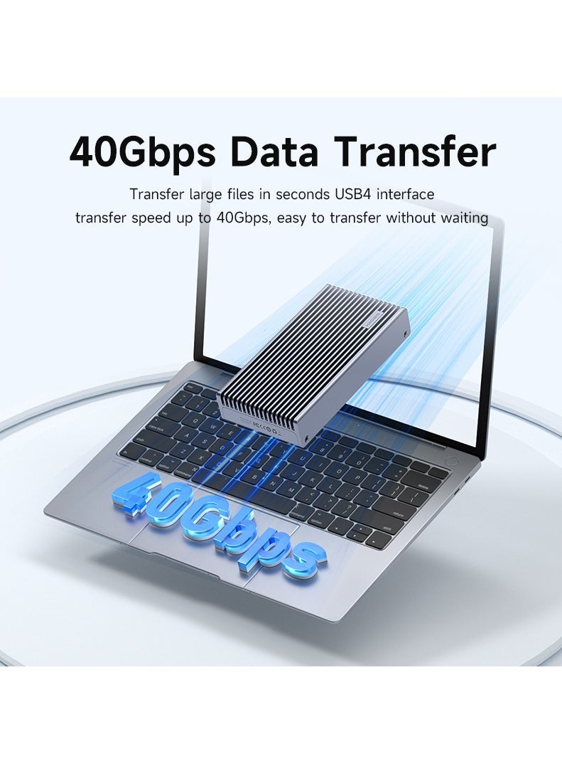 Hagibis - Hagibis 40Gbps USB4 M.2 NVMe SSD Enclosure With LED Display USB4 Cable for Thunderbolt 4/3 USB 3.2/3.1/3.0 B+M M-Key SSD Case - Image 1
