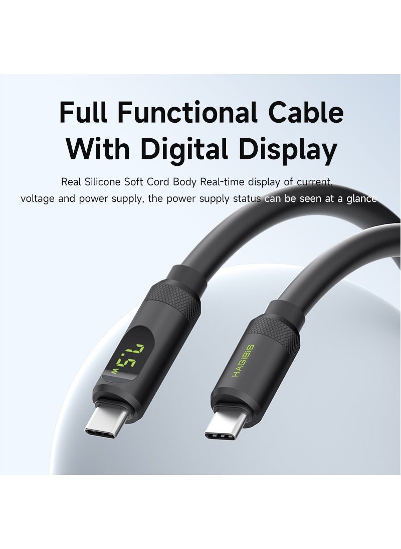 Hagibis - Hagibis 40Gbps USB4 M.2 NVMe SSD Enclosure With LED Display USB4 Cable for Thunderbolt 4/3 USB 3.2/3.1/3.0 B+M M-Key SSD Case - Image 1