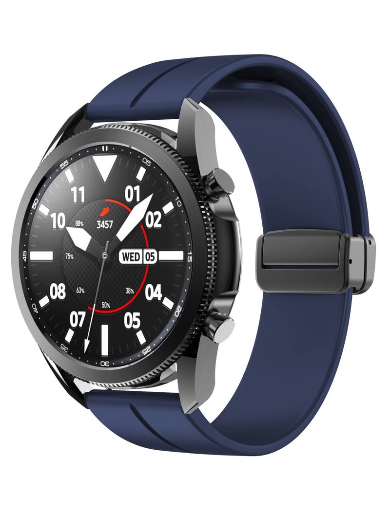22MM Straps Compatible with Huawei Watch GT5(46MM)/GT4(46MM)/GT3(46MM)/GT3 Pro(46MM)/GT2(46MM)/GT2e(46MM)/GT/GT Runner  Huawei Watch 4/4 Pro/3/3 Pro Honor Watch 4 Pro/GS3/Magic Watch 2 Soft Silicone Band With Magnetic Buckle for Men Women Blue - Image 1