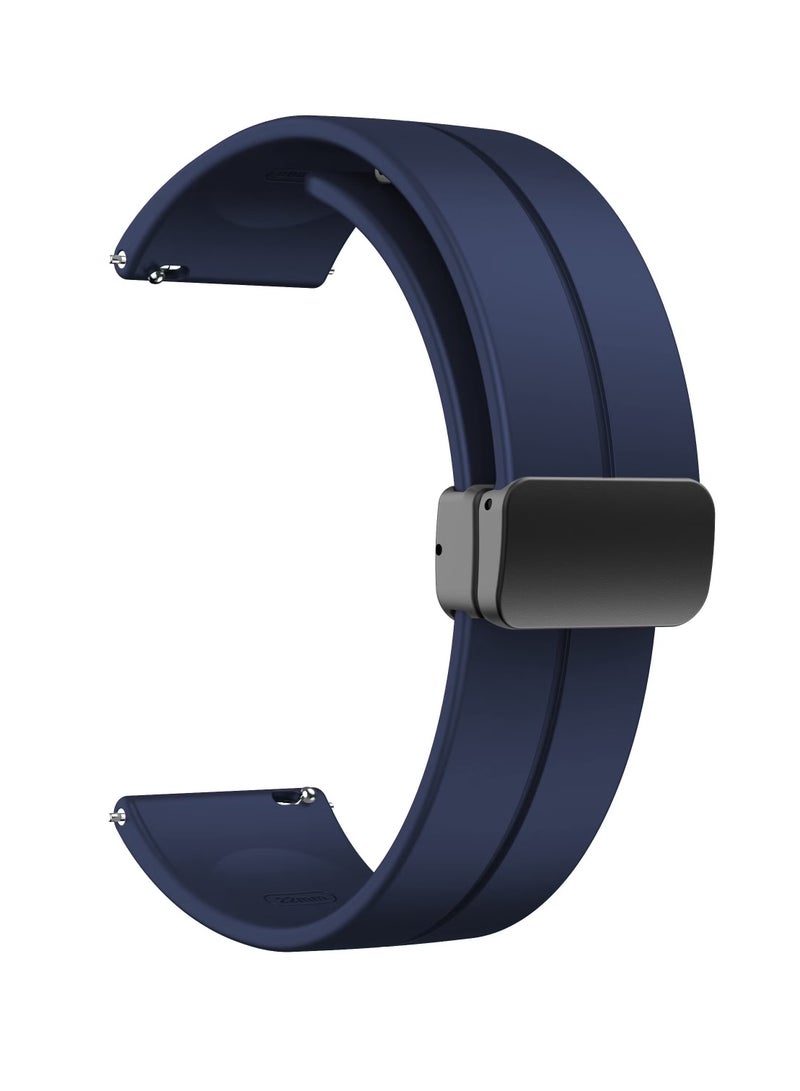 22MM Straps Compatible with Huawei Watch GT5(46MM)/GT4(46MM)/GT3(46MM)/GT3 Pro(46MM)/GT2(46MM)/GT2e(46MM)/GT/GT Runner  Huawei Watch 4/4 Pro/3/3 Pro Honor Watch 4 Pro/GS3/Magic Watch 2 Soft Silicone Band With Magnetic Buckle for Men Women Blue - Image 2