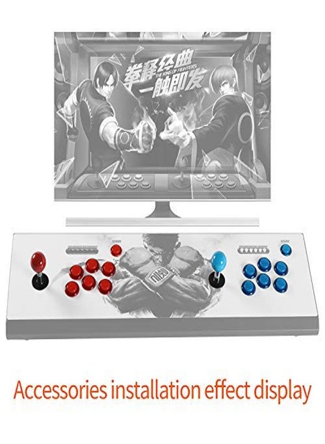 Qenker 2-Player LED Arcade DIY Kit for USB MAME PC Game DIY & Raspberry Pi Retro Controller DIY Including 2X Arcade Joystick, 20x LED Arcade Buttons, 2X Zero Delay USB Encoder (Blue & Red) - Image 3
