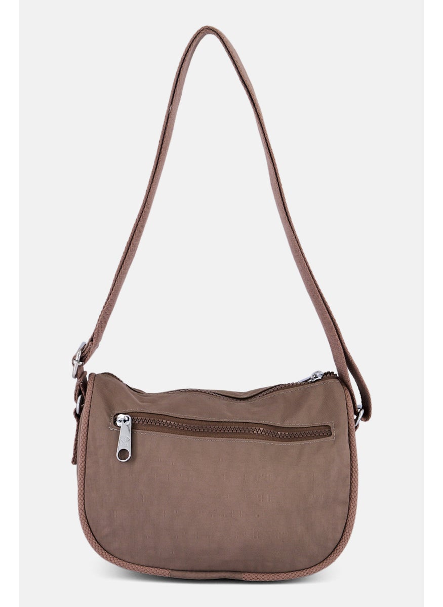 I Love Fashion - Women Brand Logo Cross Body Bag 23 L x 17 H x 9,5 W cm, Taupe - Image 1