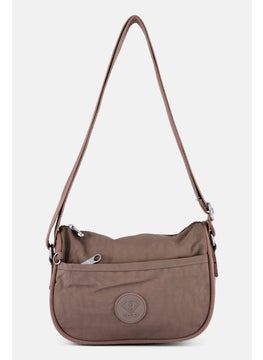 Women Brand Logo Cross Body Bag 23 L x 17 H x 9,5 W cm, Taupe