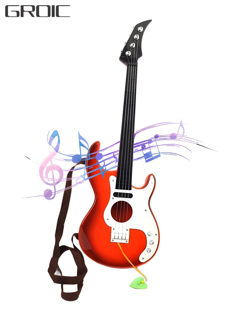 GROIC 19 Inch Guitar Toy for Kids,Portable Electronic Guitar Musical Instrument Toy,Multifunctional Portable Electronic Instrument,Bass Toys - Image 1