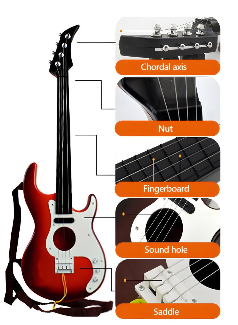 GROIC 19 Inch Guitar Toy for Kids,Portable Electronic Guitar Musical Instrument Toy,Multifunctional Portable Electronic Instrument,Bass Toys - Image 2