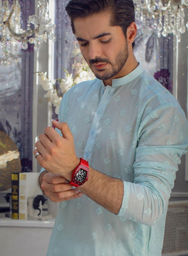 KIMSDUN Men's fashionable watches, barrel-shaped watches, unique and stylish watches, suitable for wearing in various occasions - Image 4