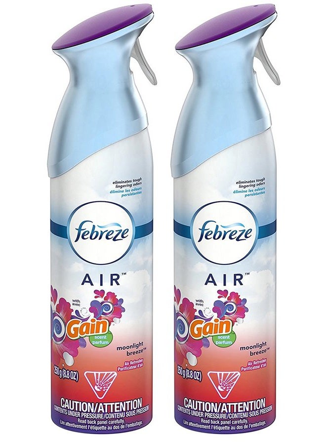 febreze Air Refresher - with Gain Moonlight Breeze Scent - with New OdorClear Technology - Net Wt. 8.8 OZ (250 g) Per Bottle - Pack of 2 Bottles - Image 1
