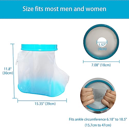 Tideshake - Non-Slip Waterproof Foot Cast Cover for Showering, Reusable Adult Foot Cast Protector, Cast Covers for Shower, Watertight Cast Bag for Surgery Ankle, Burns - Image 3
