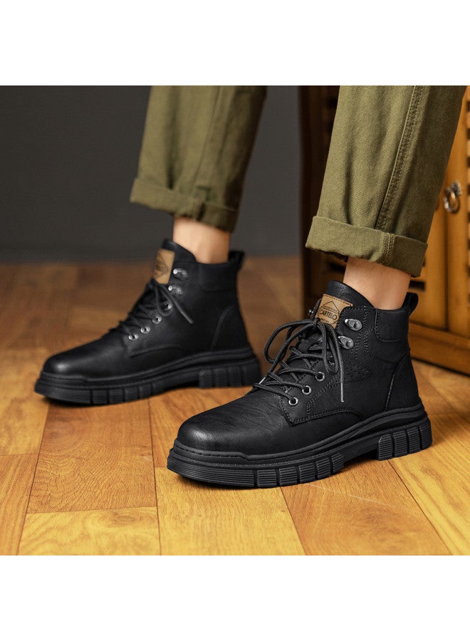 CARTELO Men's Martin Boots British Style Trendy Handsome Work Boots Retro Fashion Casual Boots Tough Biker Boots Men's Boots - Image 4