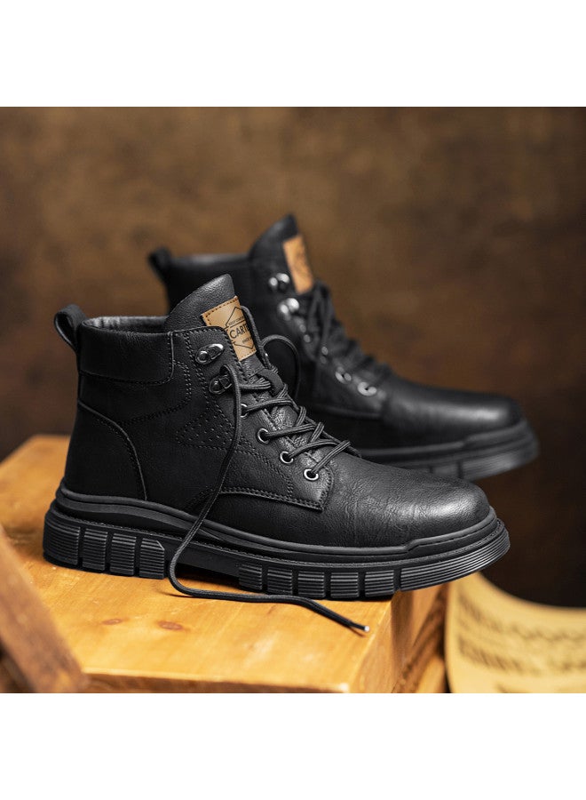 CARTELO Men's Martin Boots British Style Trendy Handsome Work Boots Retro Fashion Casual Boots Tough Biker Boots Men's Boots - Image 3