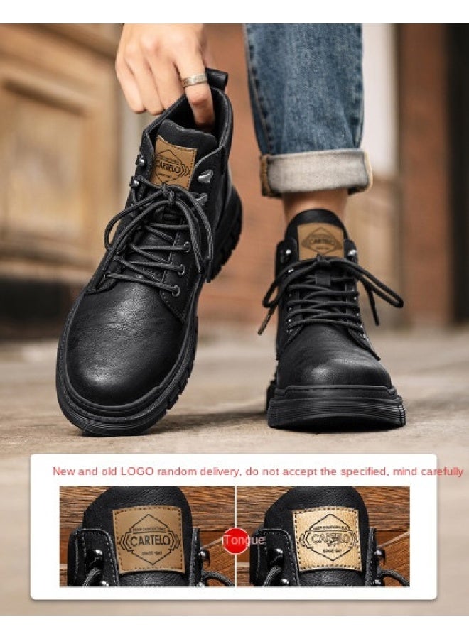 CARTELO Men's Martin Boots British Style Trendy Handsome Work Boots Retro Fashion Casual Boots Tough Biker Boots Men's Boots - Image 1