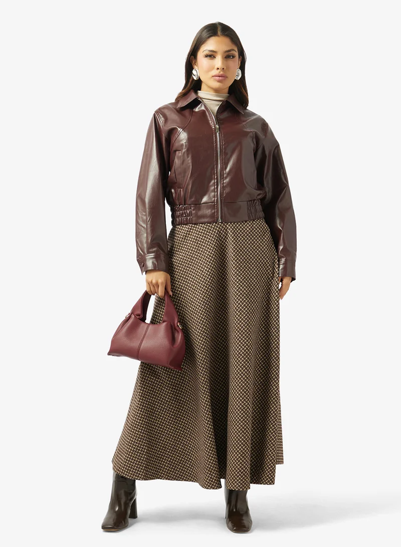 خزانة Gingham Print A-line Skirt