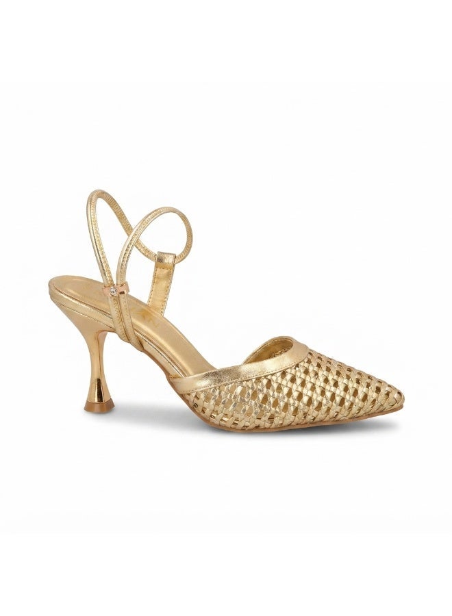Vbranda Mesh Heels with Elegant Details & Cross Straps C-148 - Image 2