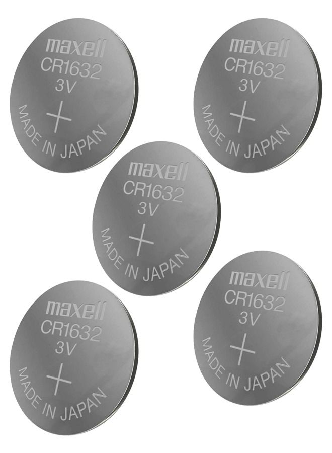 Maxell CR1632 Coin Type 3V Lithium Battery Pack of 5 - Image 1