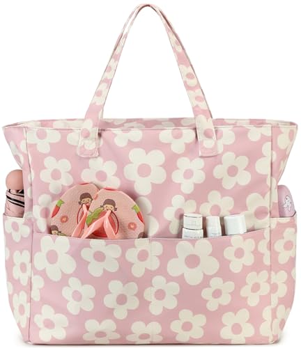 BLUBOON Waterproof Beach Tote Pool Bags for Women Ladies Extra Large Gym Tote Carry On Bag With Wet Compartment for Weekender Travel - Image 1