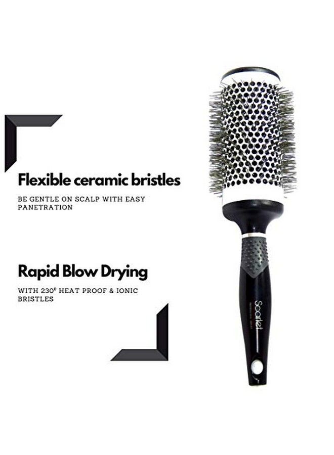 Scarlet Line Professional Matte Extra Large Hot Curling Hair Brush with Ceramic Bristle and Anti Slip Rubber Grip on Handle for Men n Women 53 mm - Image 4