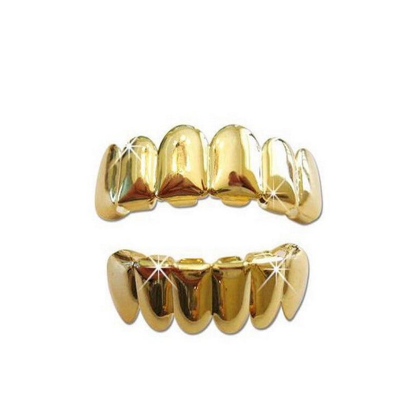 Explosions Hiphop Hip-Hop Gold Braces Teethgrillz Real Gold Electroplating Braces Jewelry - Image 5