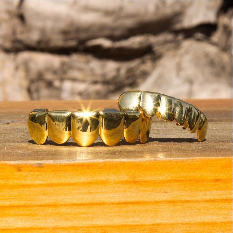 Explosions Hiphop Hip-Hop Gold Braces Teethgrillz Real Gold Electroplating Braces Jewelry - Image 4
