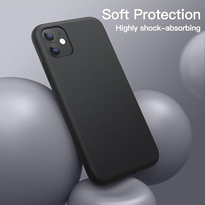 JETech Silicone Case for iPhone 11 2019 61Inch Silkysoft touch FullBody Protective Case Shockproof cover with Microfiber Lining Black - Image 3