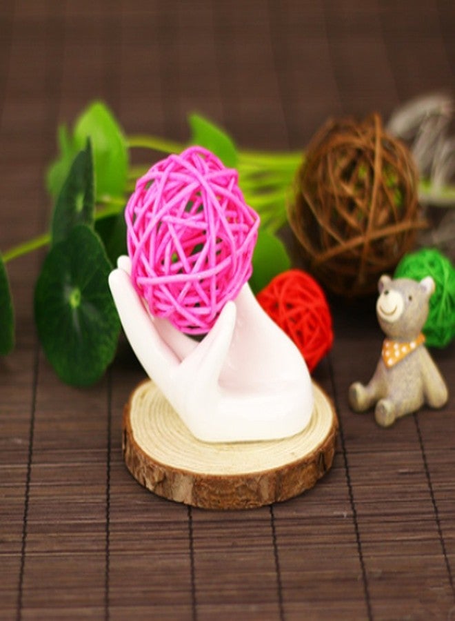 zoele White Ceramic Decorative Egg Cup Holder Stand - Breakfast Table Egg Cup Holder Stand- Makeup Sponge Beauty Blender Holder - Creative Hand Shape Easter Egg Display Stand for Kitchen Cooking - Image 5