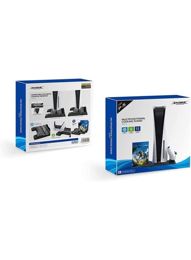 DOBE PS5 Cooling Stand and Dual Controller Charger Station, CD Storage Rack for Playstation 5 Digital or DVD - Image 3