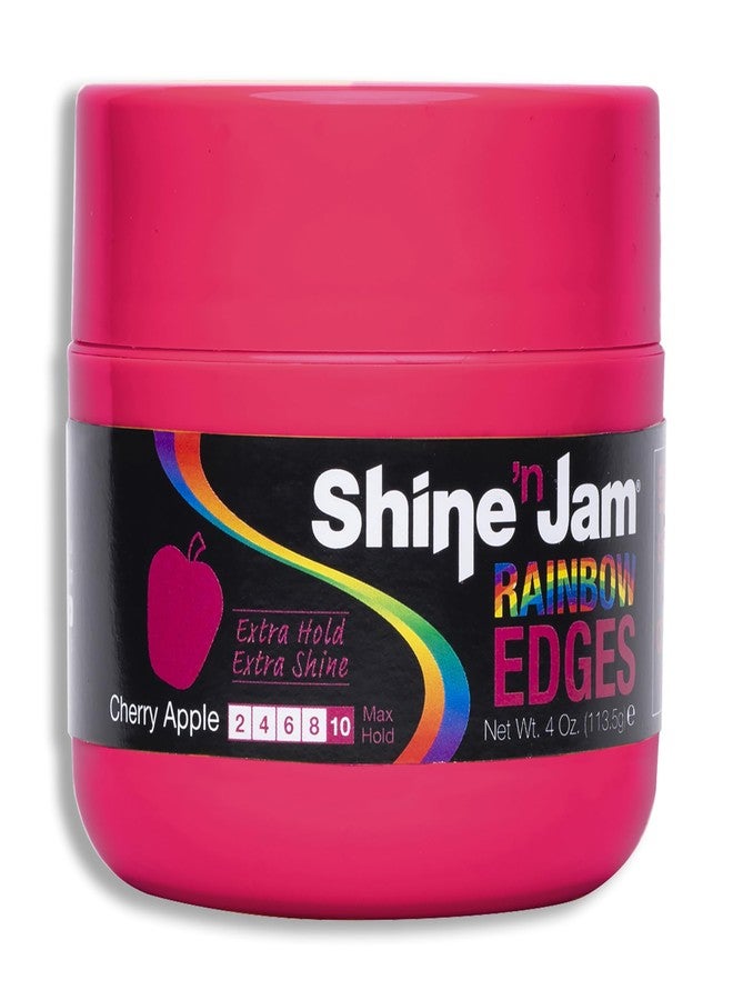 AmPro Shine-n-Jam Rainbow Edges - Strong Hold Curly Hair Gel for Women - Styling Gel for Women - Strengthens with Silk Protein - Cherry Apple - 4 oz - Image 1