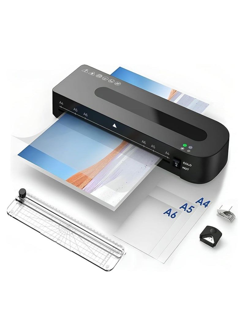 FN FN A4 Laminator Machine – 5-in-1 Thermal Laminating Kit – 9-Inch Max Width – Hot & Cold Lamination – 90s Fast Warm-Up – 320mm/min High-Speed Laminating – 15 Pouches – Paper Trimmer – Corner Rounder – Hole Puncher – Ideal for Home, Office, School  - Image 1