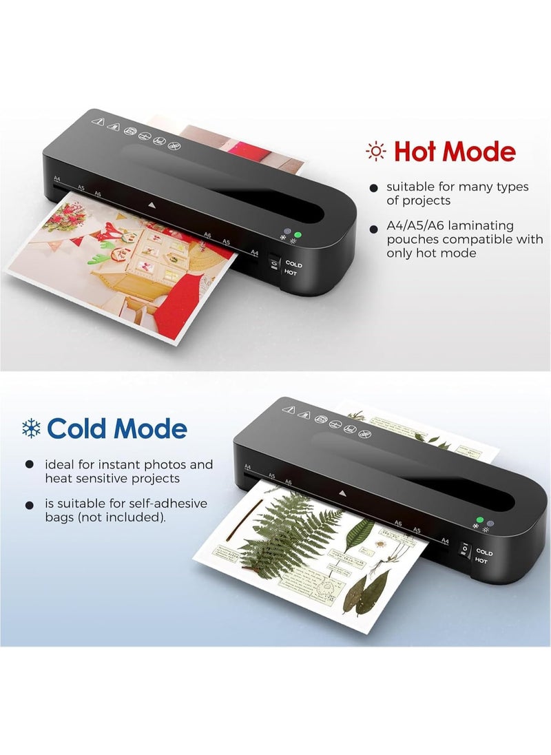 FN FN A4 Laminator Machine – 5-in-1 Thermal Laminating Kit – 9-Inch Max Width – Hot & Cold Lamination – 90s Fast Warm-Up – 320mm/min High-Speed Laminating – 15 Pouches – Paper Trimmer – Corner Rounder – Hole Puncher – Ideal for Home, Office, School  - Image 3