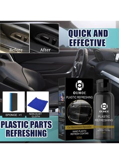 OUHOE Car Plastic Parts Refurbish Agent, Multipurpose Plastic Revitalizing Coating Agent, Durable Automotive Interior Cleaning Agent, Auto Polish And Repair Coating Renovator For Car Detailing, (50ml Set)  - Image 5