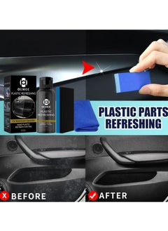 OUHOE Car Plastic Parts Refurbish Agent, Multipurpose Plastic Revitalizing Coating Agent, Durable Automotive Interior Cleaning Agent, Auto Polish And Repair Coating Renovator For Car Detailing, (50ml Set)  - Image 4