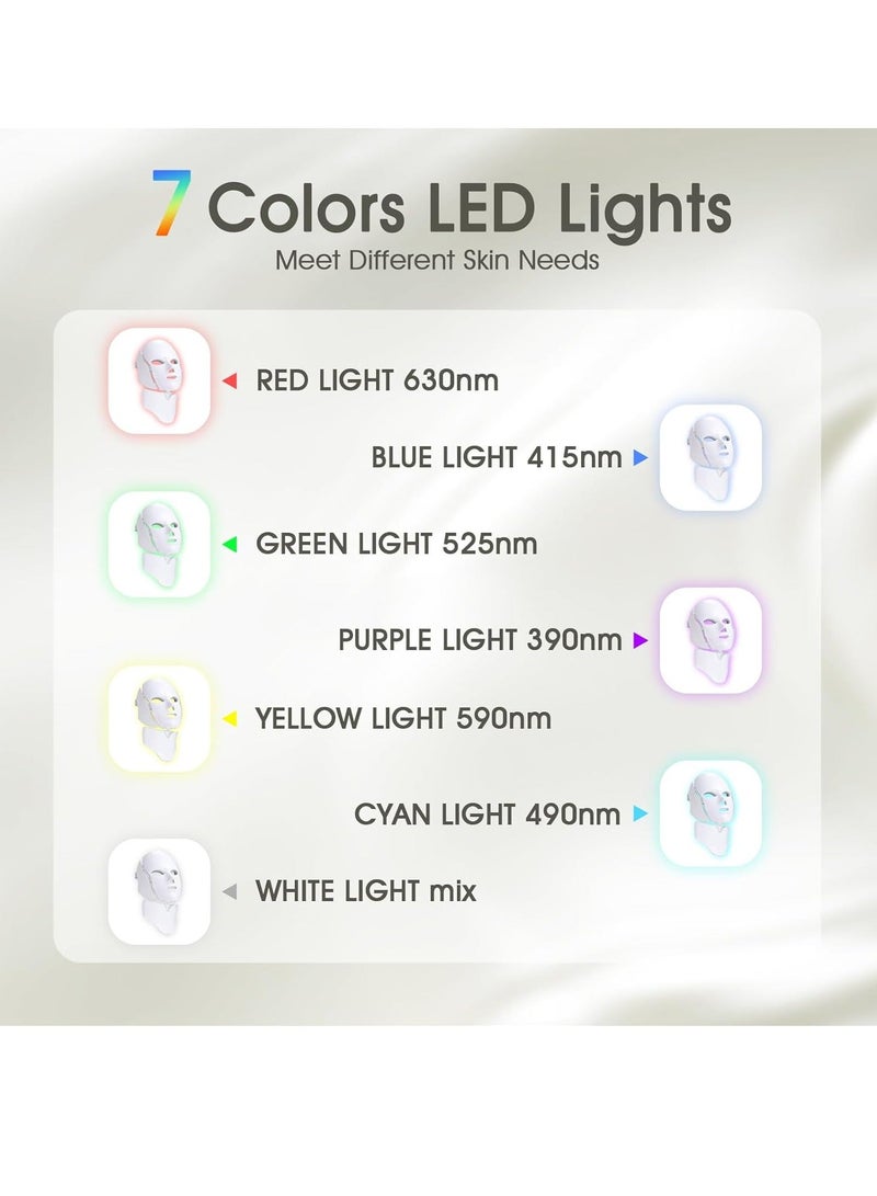 DUNISO Led Face Mask Light Therapy, Red Light Therapy for Face, 7-1 Colors LED Facial Skin Care Mask - Image 5