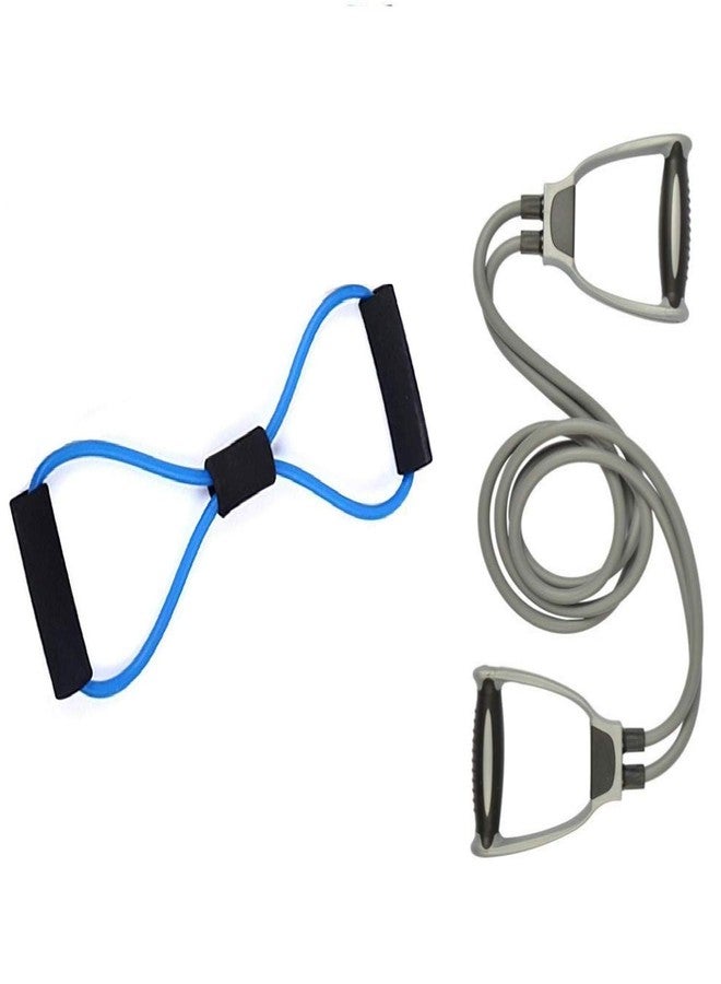 VIRTUAL WORLD Figure 8 Chest Expander Resistance Band Shaped Exercise Elastic Bands for Workout Fitness with Handle Double Toning Tube for Home Workout - Image 1