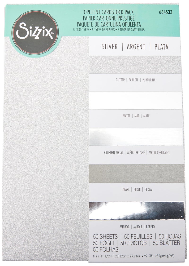 Sizzix Silver SurfacezOpulent Cardstock 50 Pack